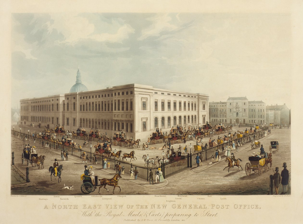 Vista noreste de la nueva oficina de correos general, 1829 de James Pollard