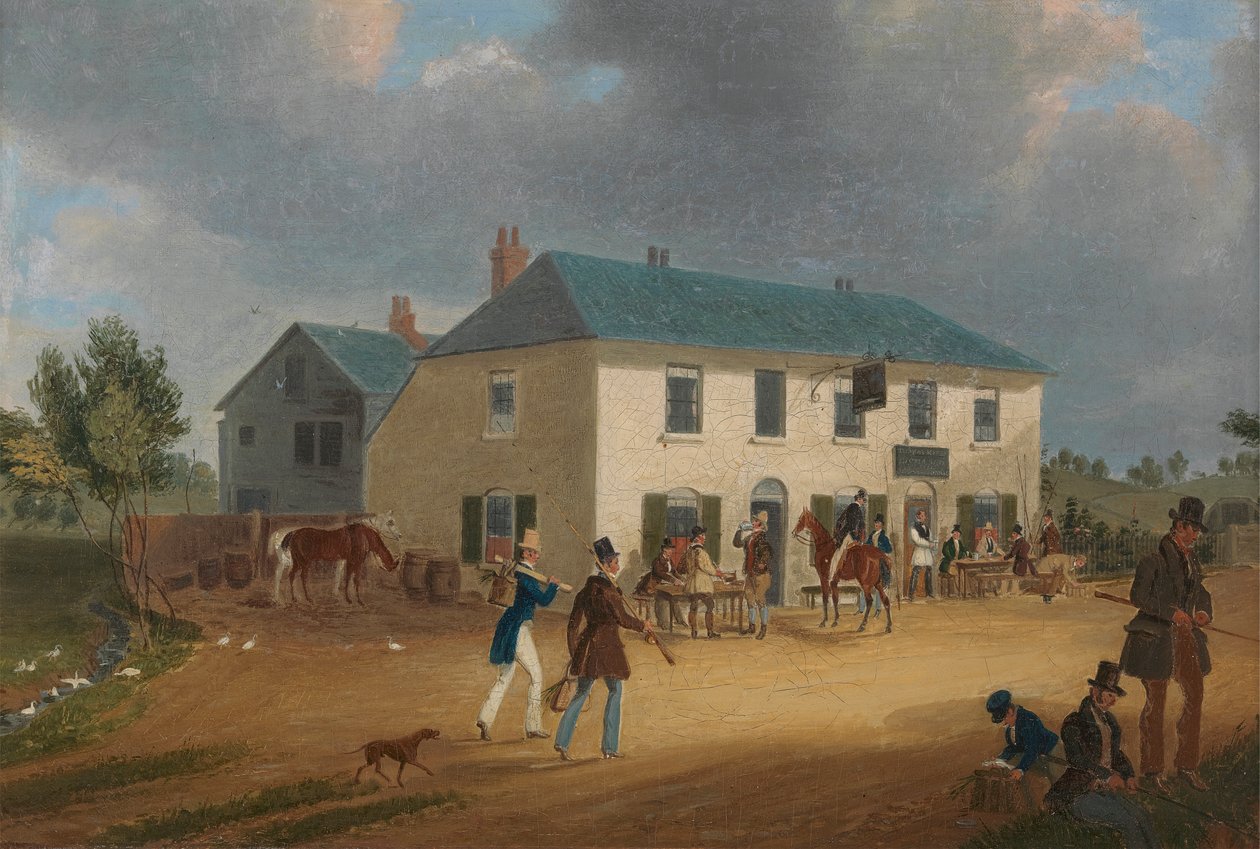 Exterior del Pike and Anchor Inn en Ponders End, Middlesex de James Pollard