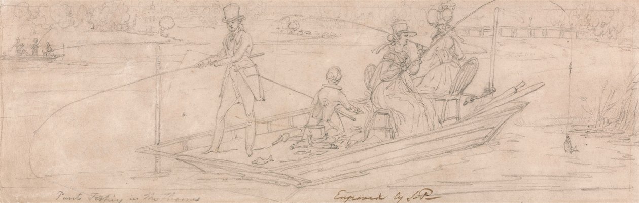 Pesca en el Támesis de James Pollard
