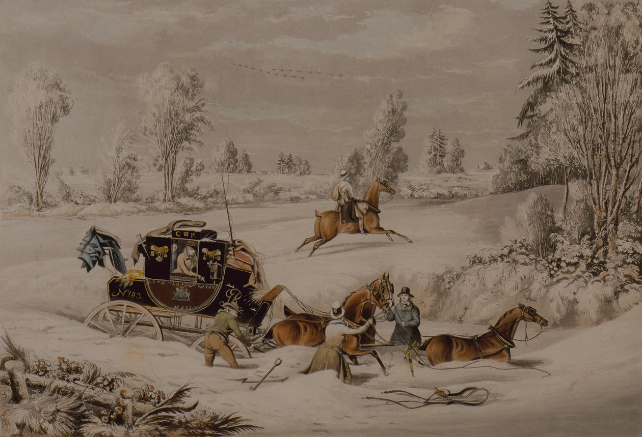 El carruaje de correo en una nevada de James Pollard