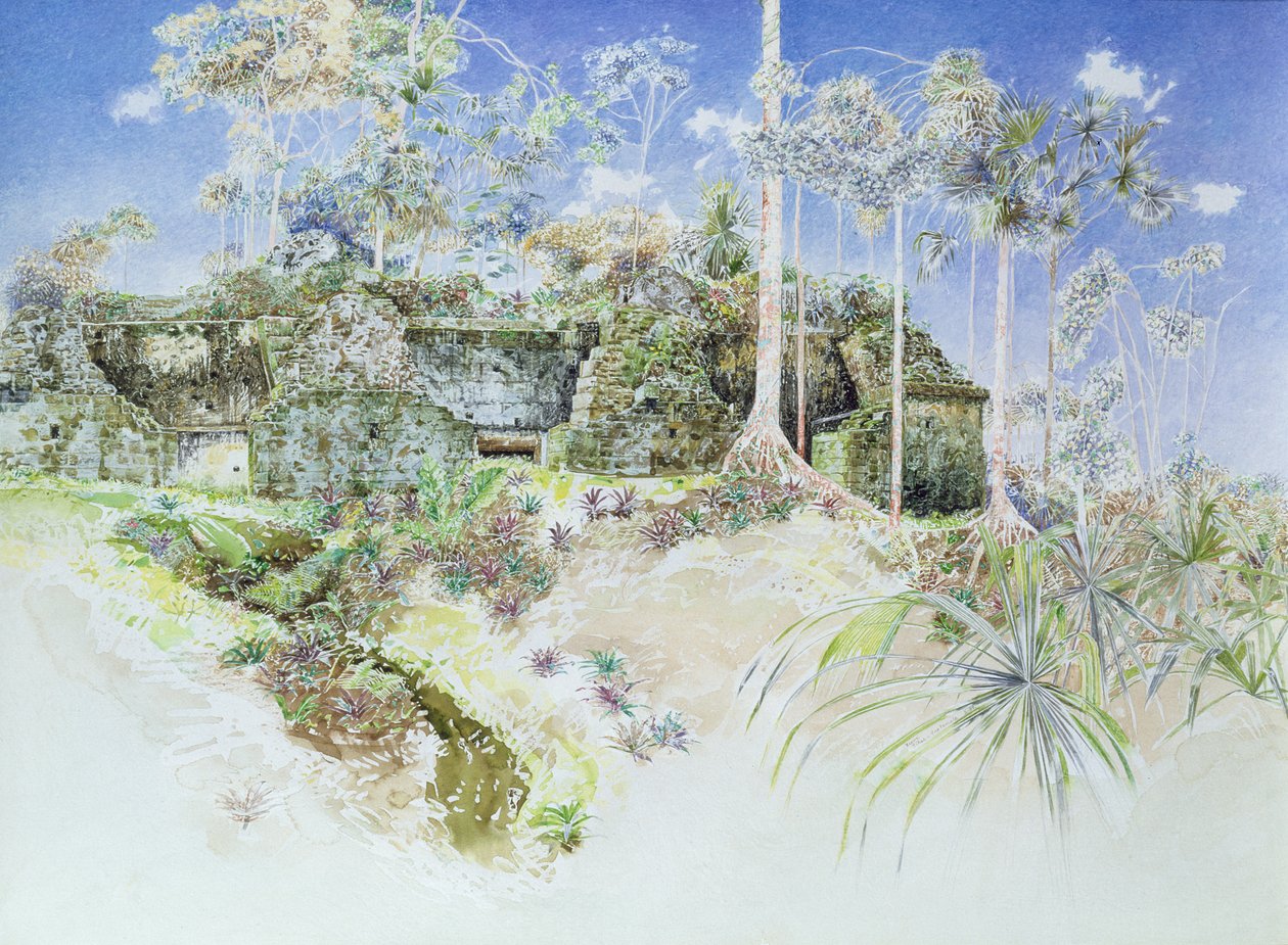 Templo en Ruinas, Tikal, Guatemala, 1984 de James Reeve