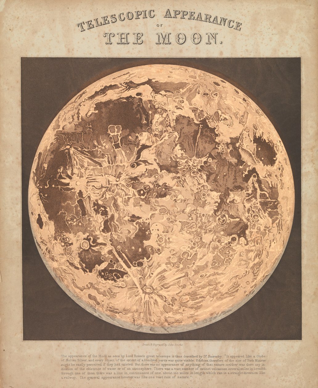 Aspecto telescópico de la luna (retroiluminada) de James Reynolds