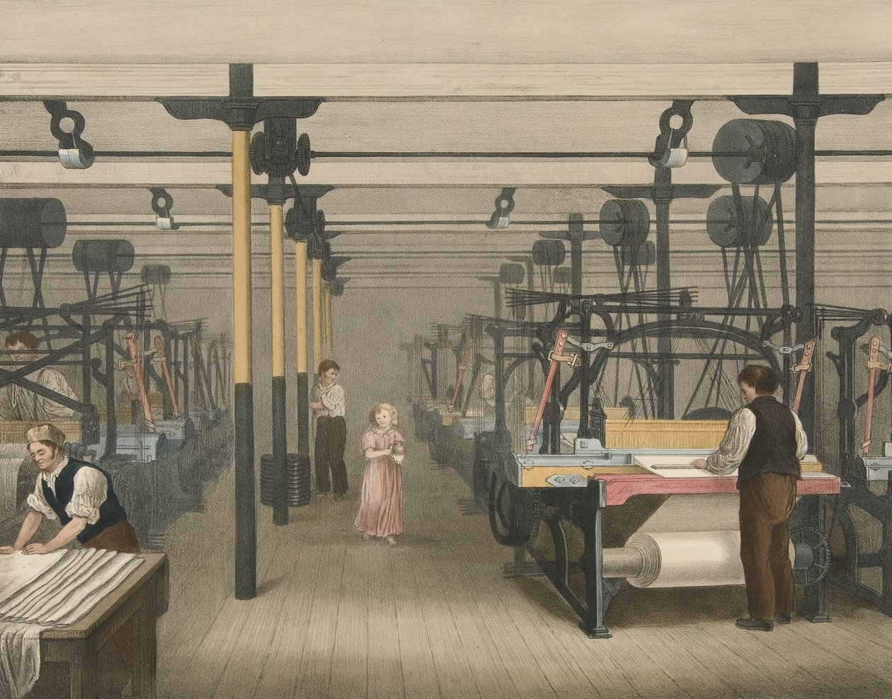 Tejido, Progreso del algodón No. 10, pub. 1840 de James Richard Barfoot