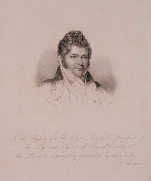Retrato de Johann Bernhard Logier (1777-1846) grabado por H. Meyer de James Robert (after) Maguire