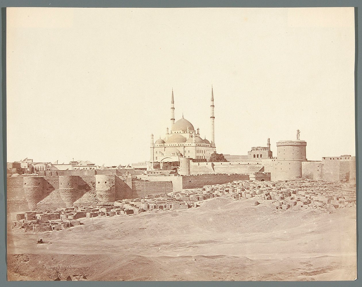 Egipto. El Cairo. Vista general de la Ciudadela con la mezquita de alabastro de Muhammad Ali (1830-1848) de James Robertson