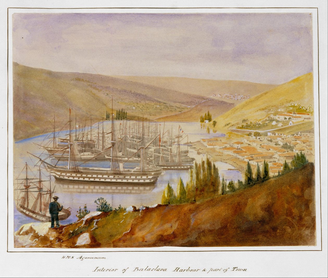 Interior del puerto de Balaclava y parte de la ciudad de James Robertson