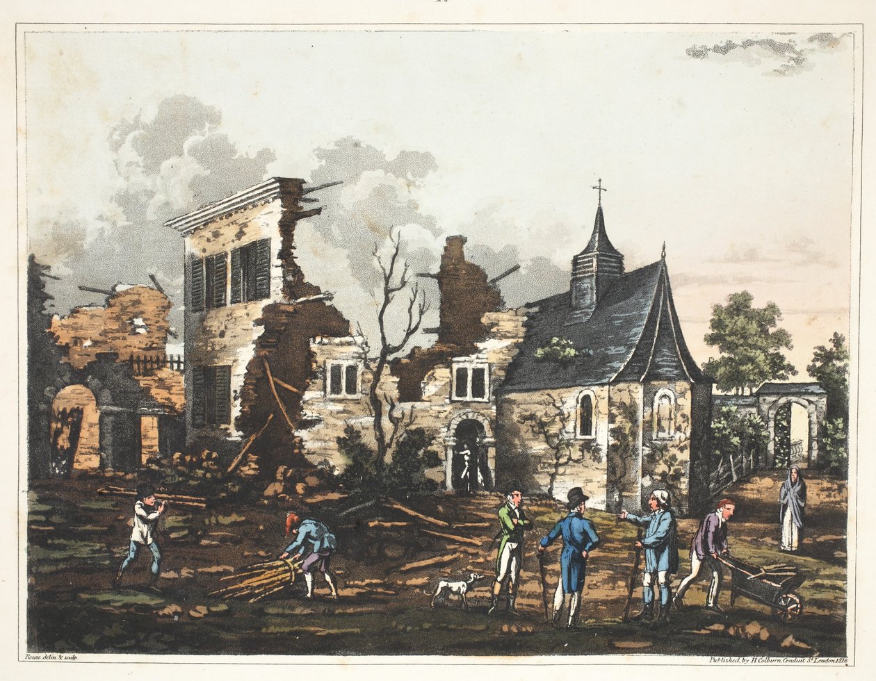 Castillo de Hougoumont: Una vista del interior reducido a un montón de ruinas de James Rouse