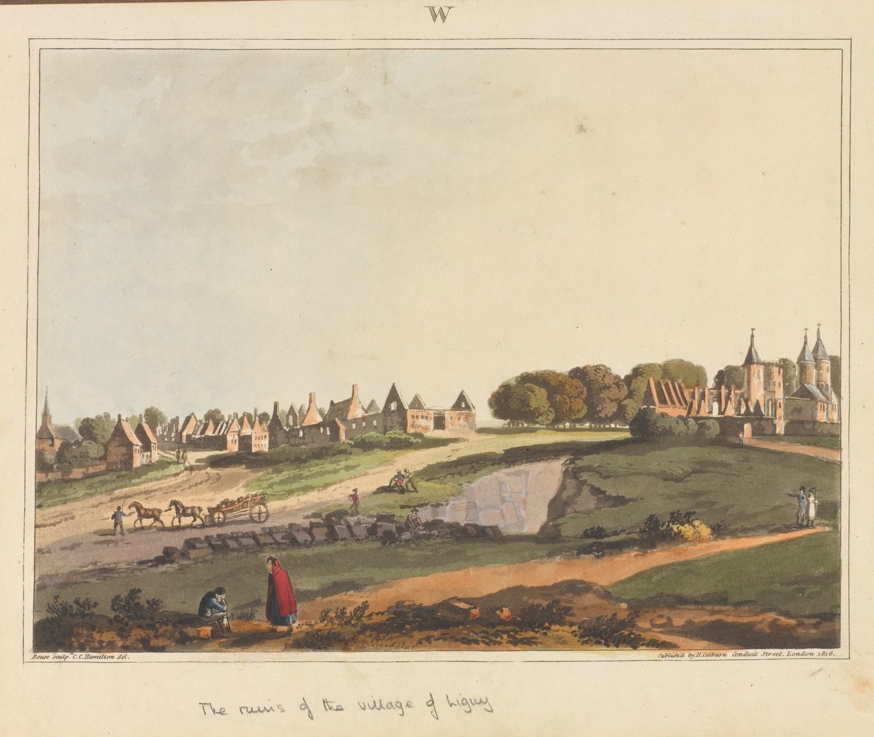 ¿Las ruinas del pueblo de Ligny?, 1815 de James Rouse