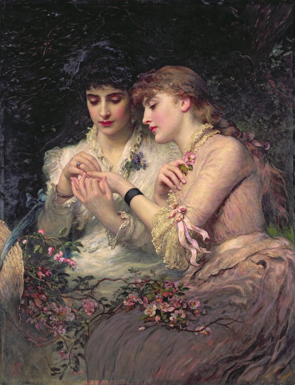 Una espina entre rosas, c.1887 (óleo sobre lienzo) de James Sant