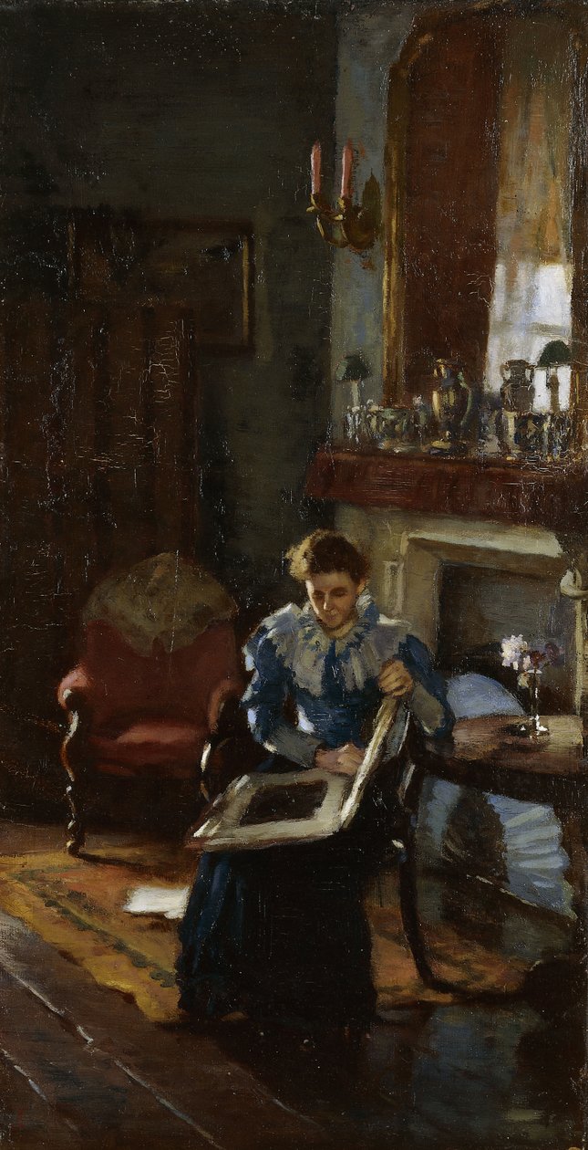 Un interior de Dublín, c.1915-20 (óleo sobre lienzo) de James Sinton Sleator