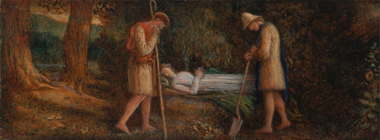 Imogen y los pastores, "Cymbeline", Acto IV, escena II de James Smetham