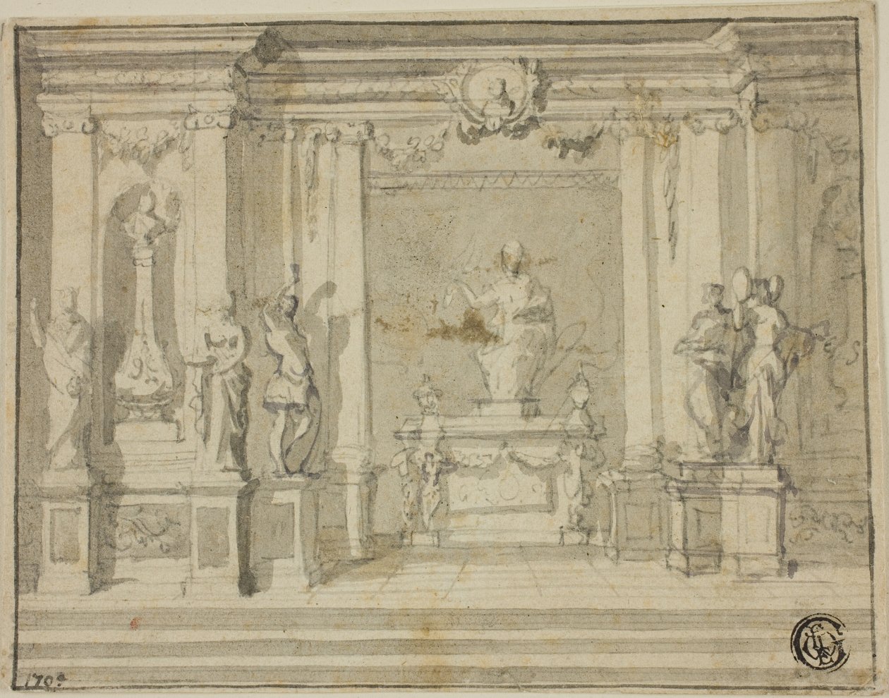 Pórtico interior con estatuas de James Thornhill