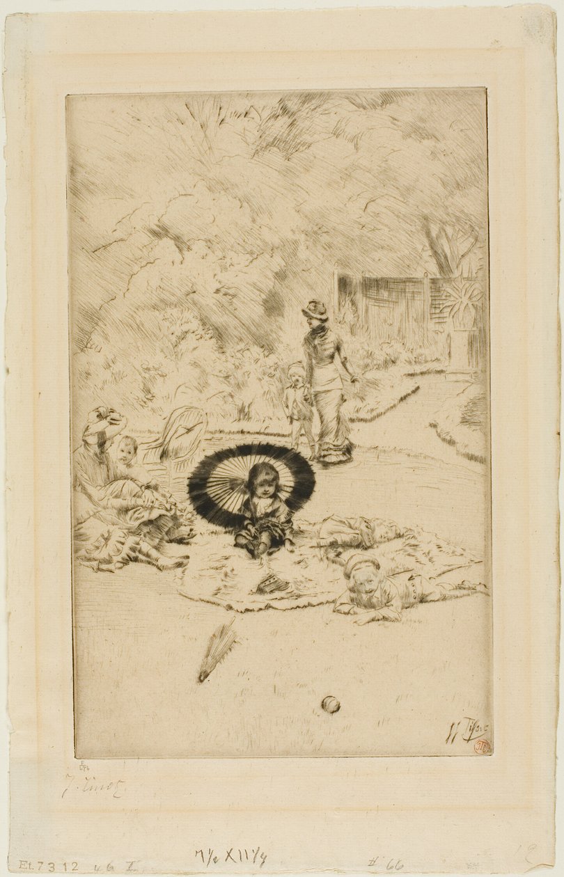 Una fiesta infantil en el jardín de James Tissot