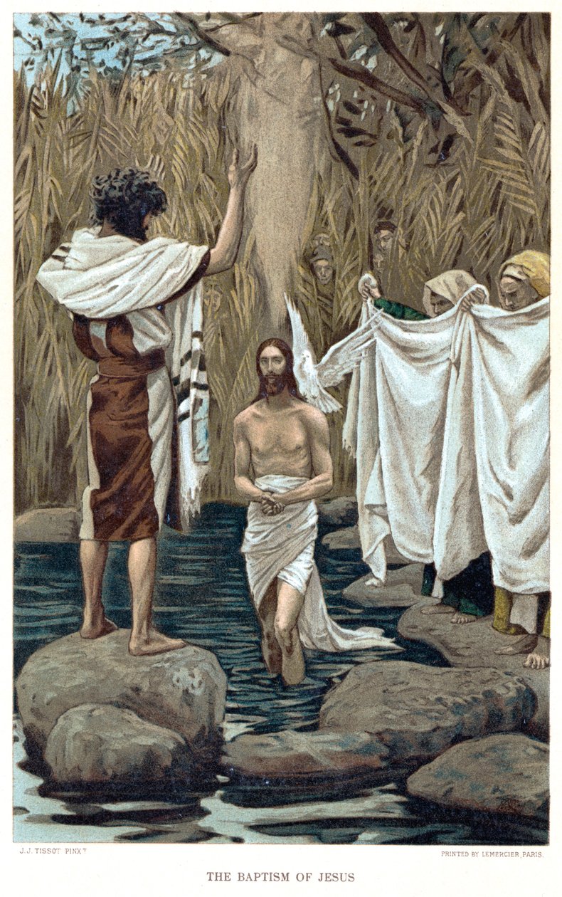 Bautismo de Jesús por Juan el Bautista, c.1890 de James Tissot