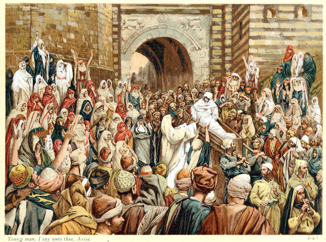 Jesús resucitando al hijo de la viuda en Naín, c1890 de James Tissot