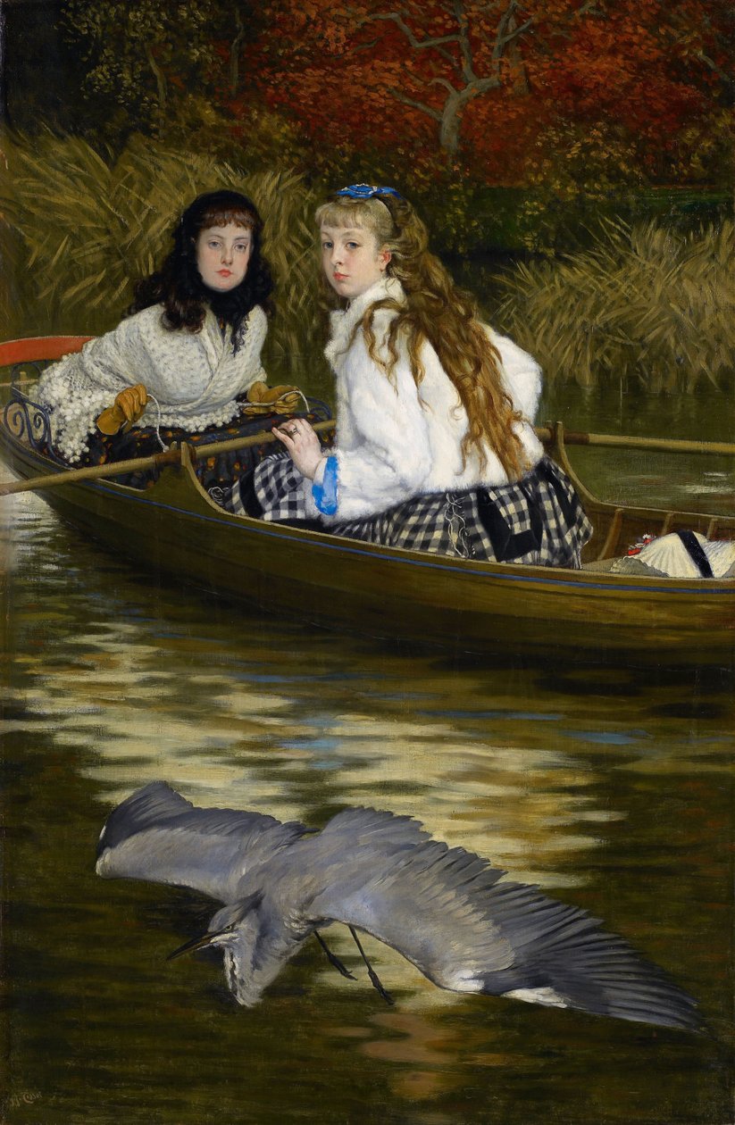 En el Támesis, una garza de James Tissot