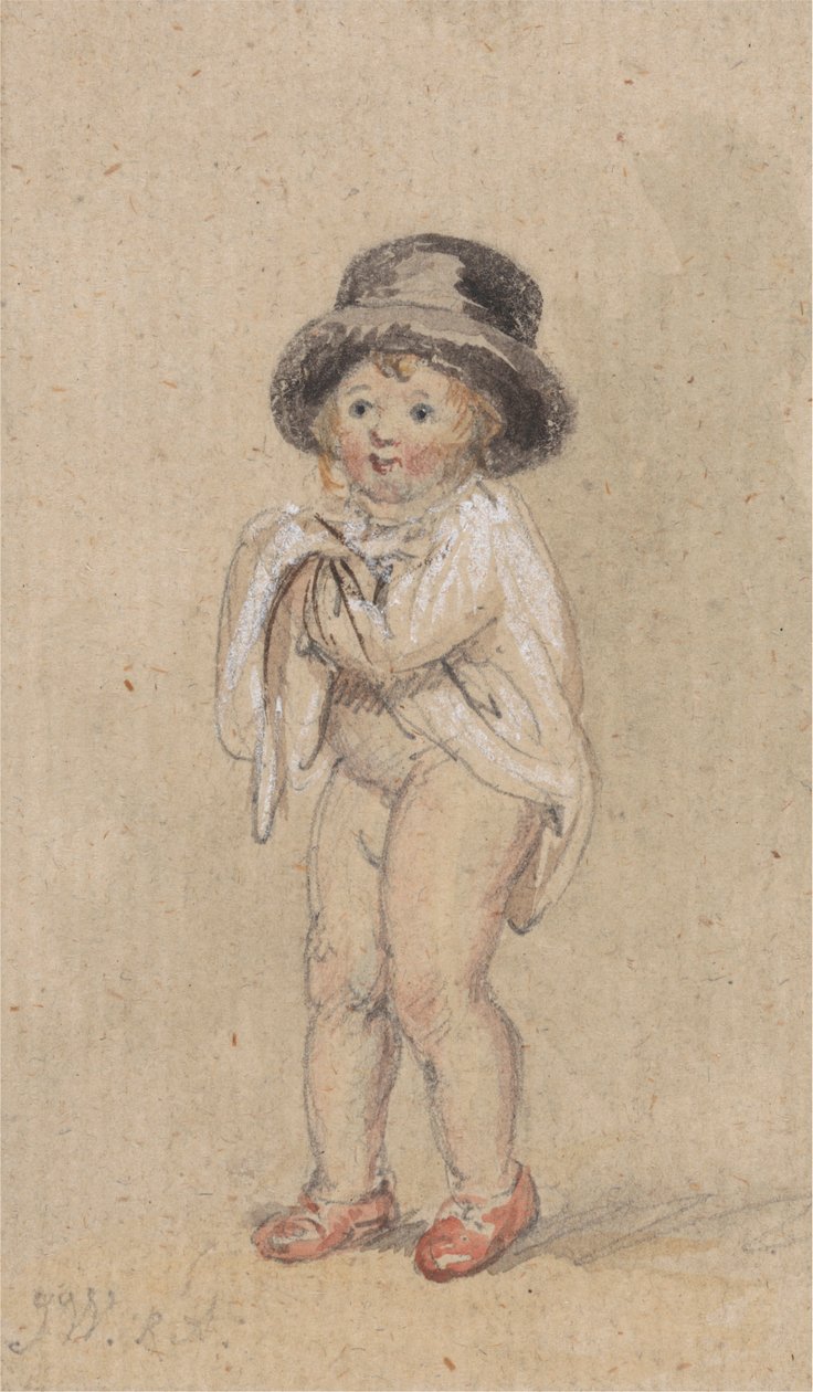 A Little Boy with Red Shoes (Niño con zapatos rojos y sombrero de copa) de James Ward