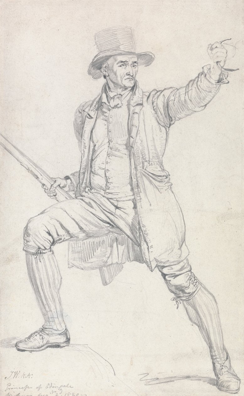 Estudio para el personaje central del cuadro de Ward "El ladrón de ciervos" de James Ward