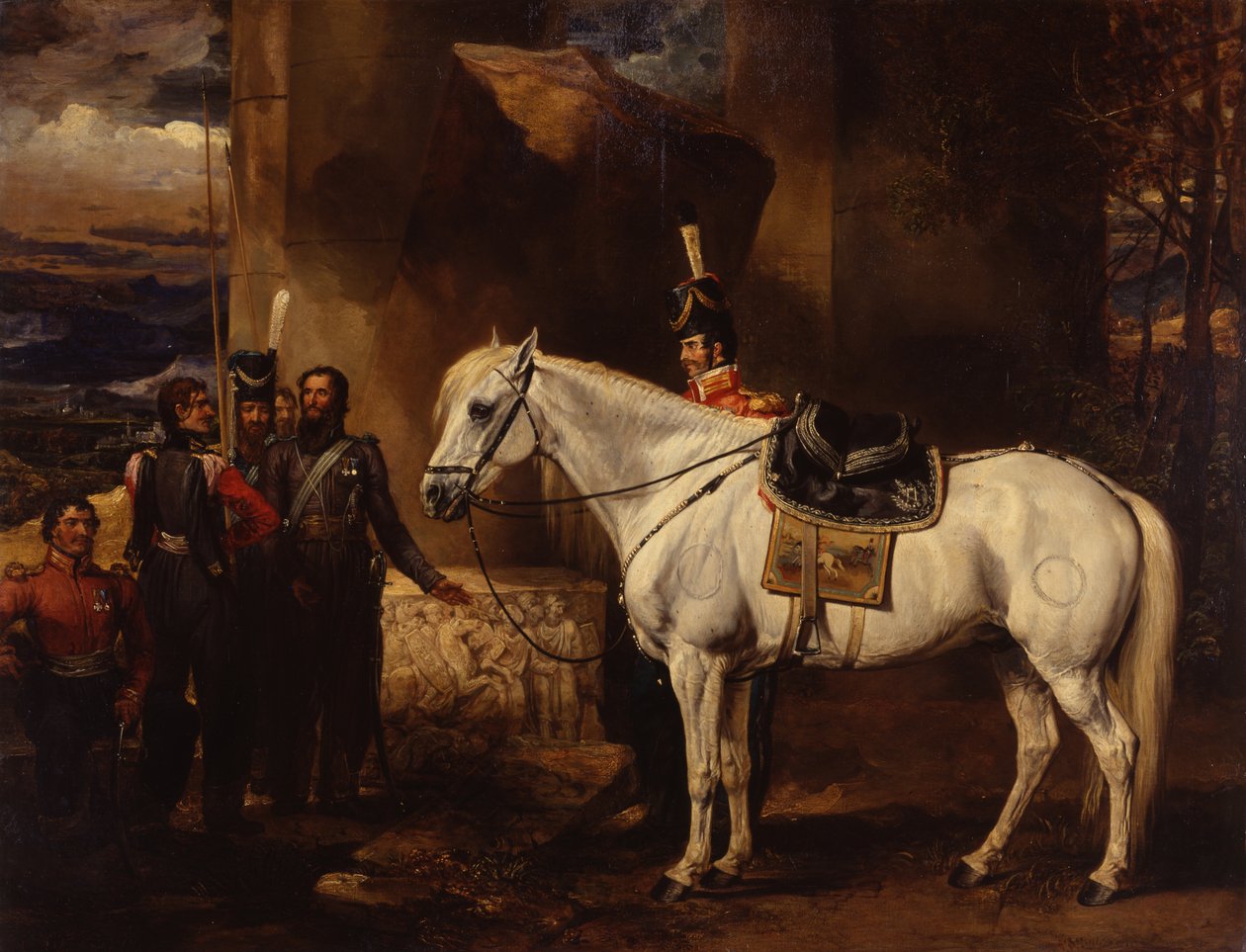 El caballo favorito del Conde Platoff y cinco de sus cosacos, c.1815 de James Ward