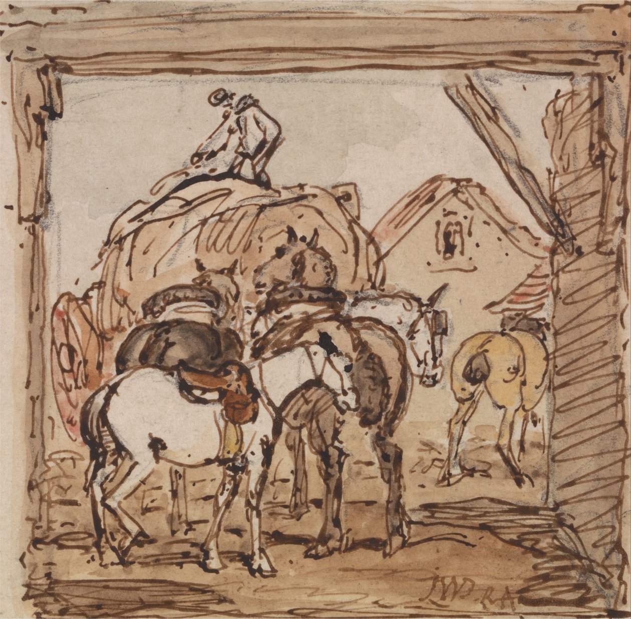 Granja y caballos de James Ward