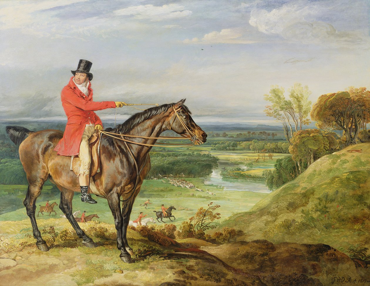 John Levett cazando en el parque de Wychnor, Staffordshire de James Ward