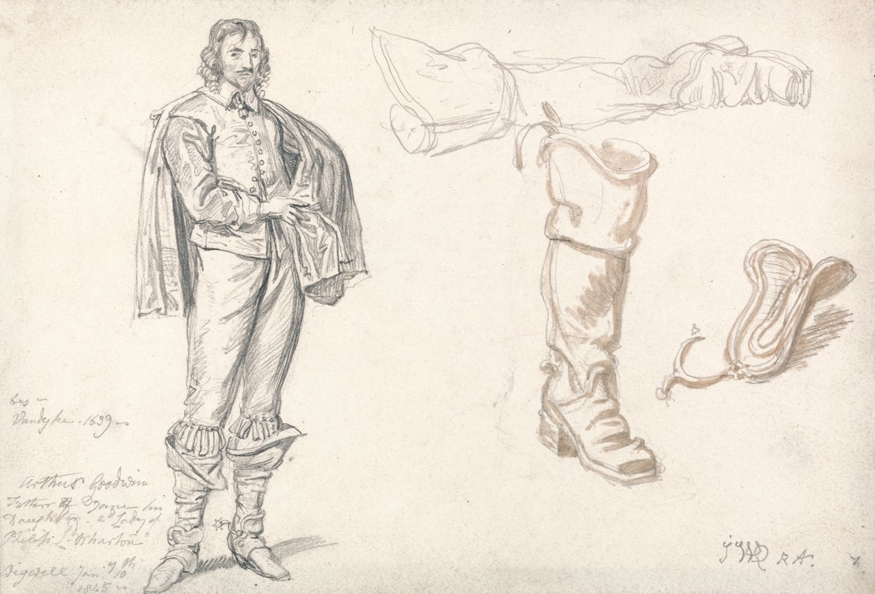 Estudios según el Retrato de Arthur Goodwin de Anthony van Dyck de James Ward