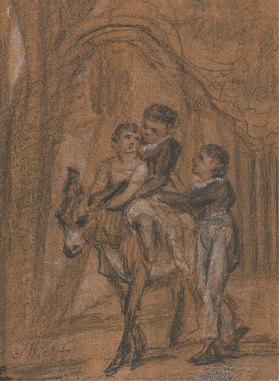 Estudio para la pintura al óleo Los niños de Theophilus Levitt, Esquire de James Ward