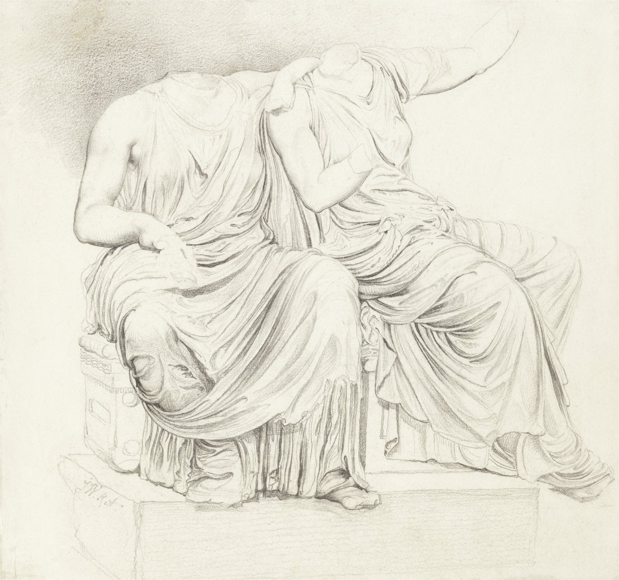 Estudio de dos estatuas clásicas sin cabeza de James Ward