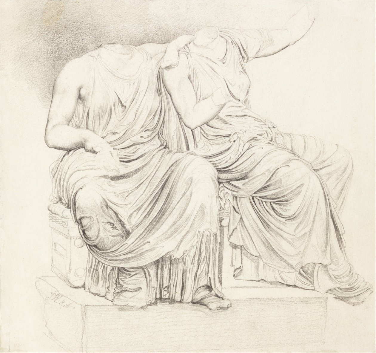 Estudio de dos estatuas clásicas sin cabeza de James Ward