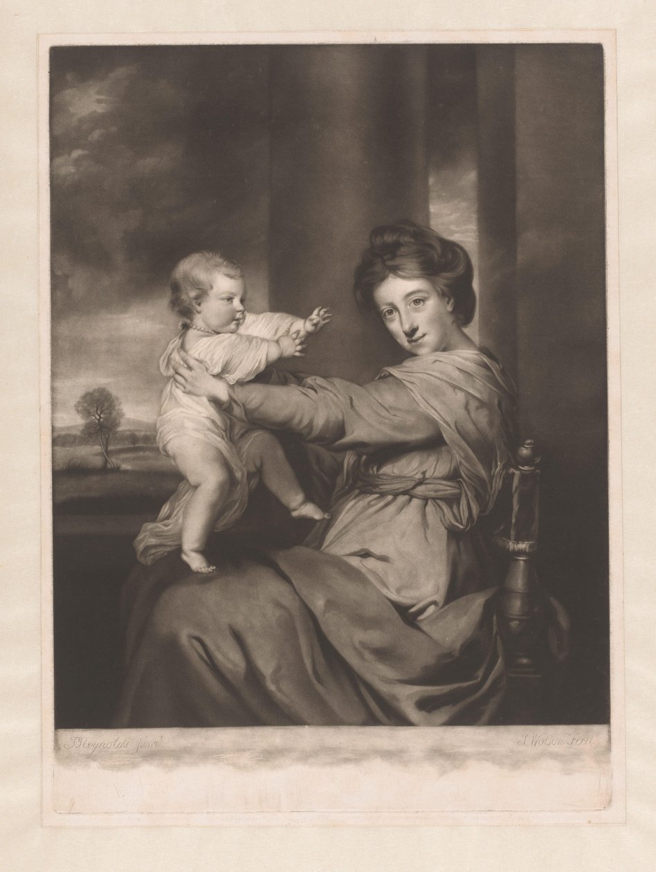 Retrato de Caroline Spencer con su hija Caroline de James Watson (prentmaker)