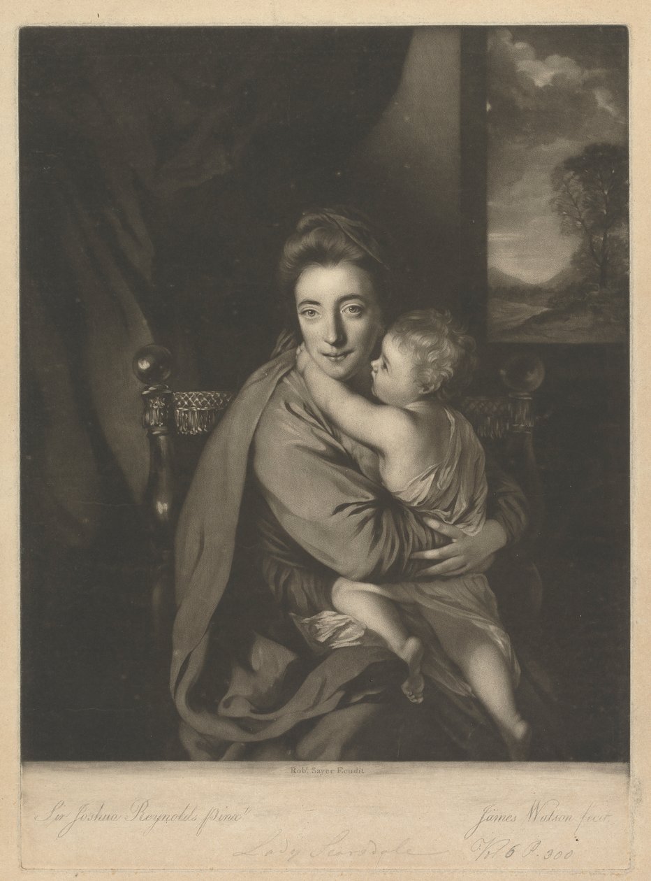 Caroline Curzon (de soltera Colyear), Lady Scarsdale, y su hijo, el Honorable John Curzon de James Watson