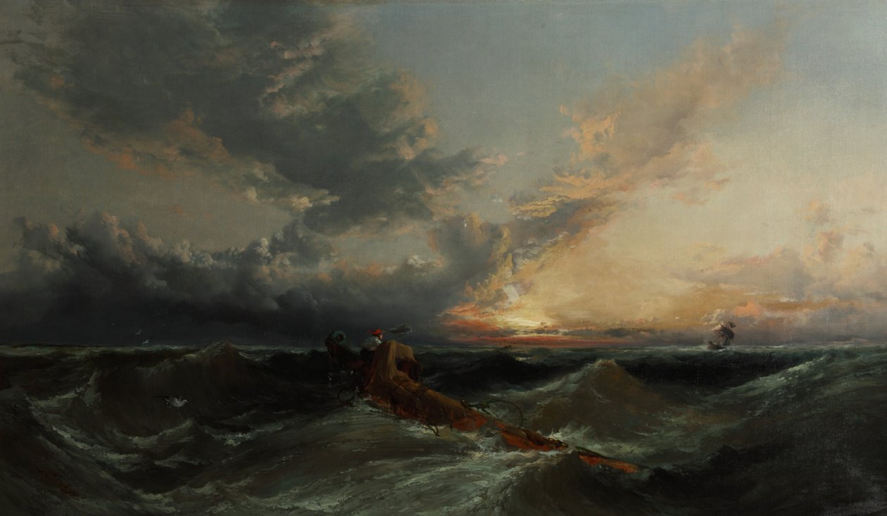 La señal, c.1860 (óleo sobre lienzo) de James Webb