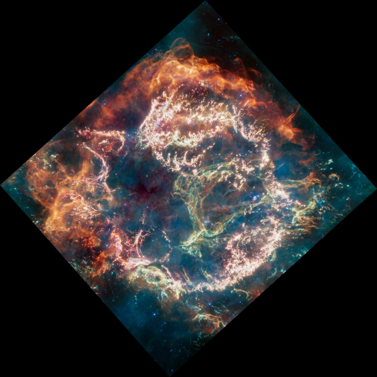 Casiopea A (Imagen MIRI) de James Webb Space Telescope (NASA)