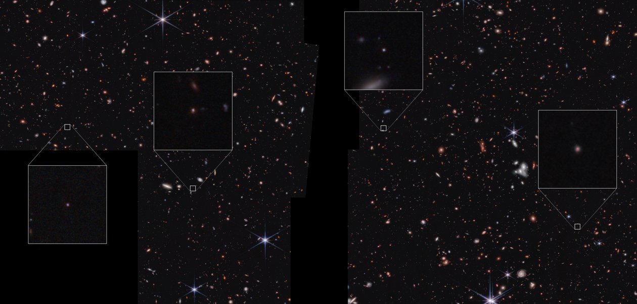 Galaxias en el campo CEERS (imagen de la NIRCam) de James Webb Space Telescope (NASA)