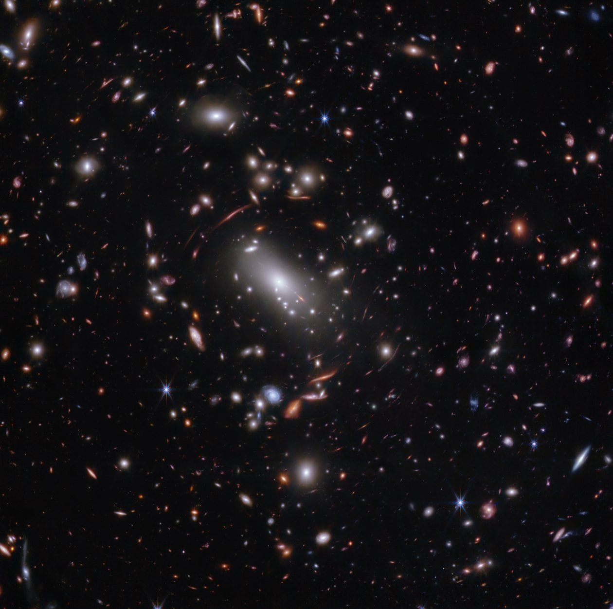 Cúmulo de galaxias MACS J1423 (imagen de la NIRCam) de James Webb Space Telescope (NASA)