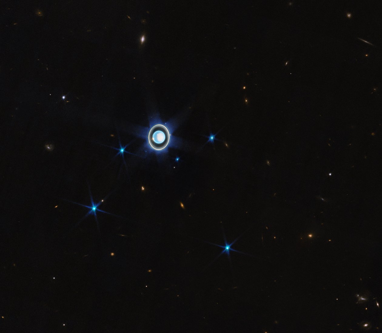 Urano (Imagen de brújula NIRCam) Sin anotar de James Webb Space Telescope (NASA)