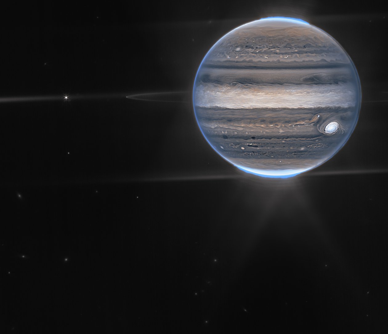 Las imágenes de Júpiter obtenidas por Webb muestran las auroras y las brumas de James Webb Space Telescope (NASA)