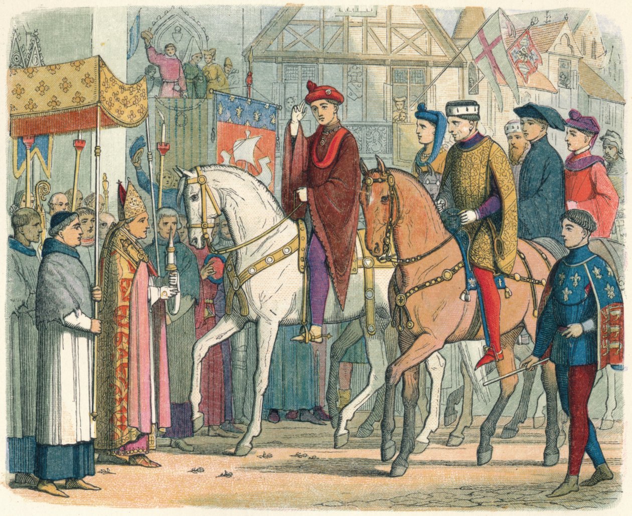 Carlos y Enrique recibidos por el clero, 1420 de James William Edmund Doyle