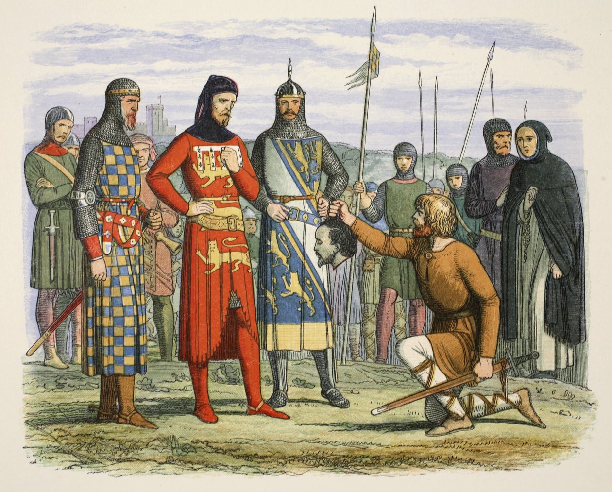 La cabeza de Gaveston mostrada al Conde de Lancaster, de A Chronicle of England BC 55 to AD 1485, pub. Londres de James William Edmund Doyle