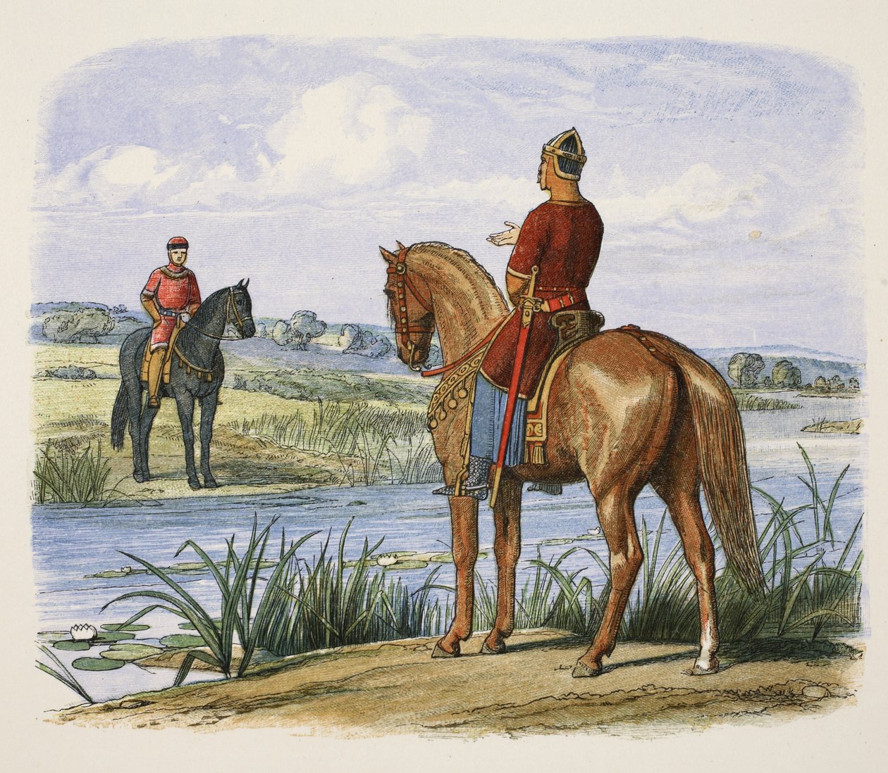 Henry y Stephen conversan a través del Támesis, de Una crónica de Inglaterra BC 55 a AD 1485, pub. Londres, 1863 de James William Edmund Doyle