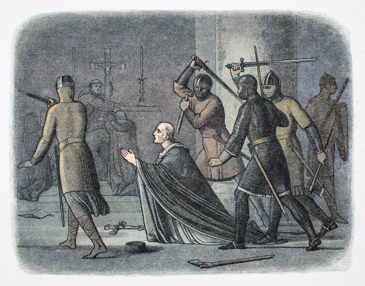Asesinato de Thomas Becket, Catedral de Canterbury, Kent, 1170, 1864 de James William Edmund Doyle