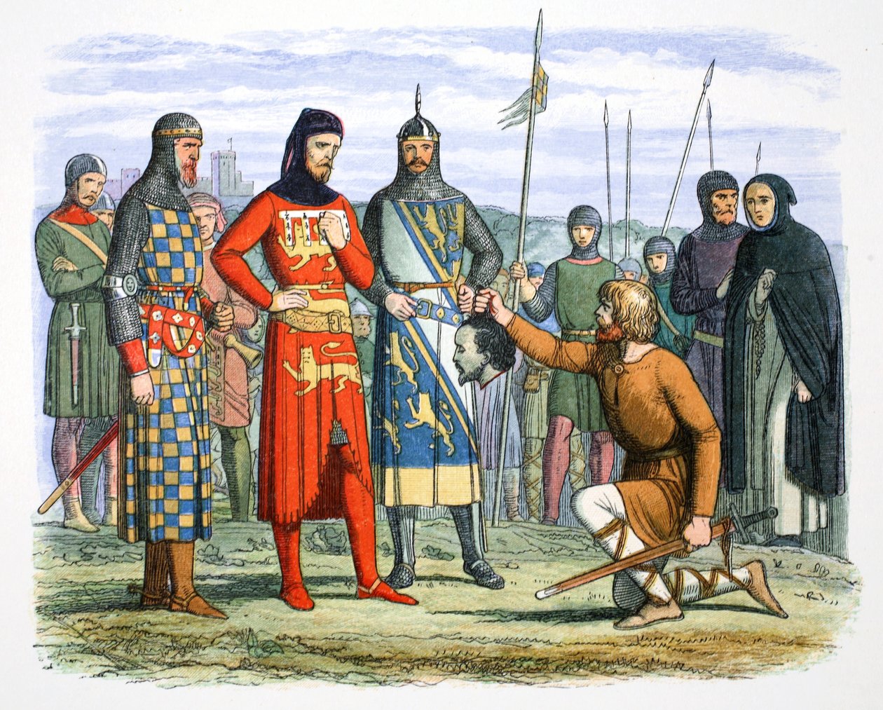 La cabeza de Piers Gaveston mostrada al Conde de Lancaster, 1312, 1864 de James William Edmund Doyle