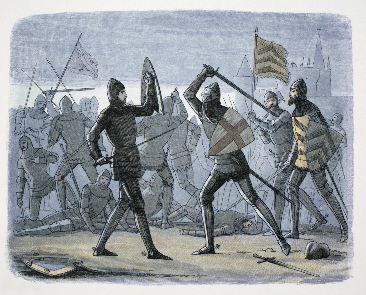 El sitio de Calais, Francia, 1346-1347, 1864 de James William Edmund Doyle