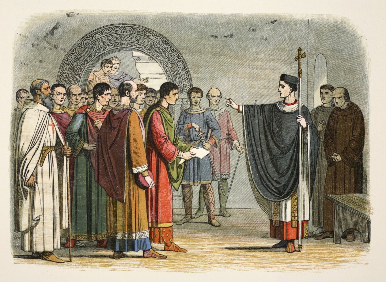 Tomás Becket prohíbe al Conde de Leicester dictar sentencia sobre él. de James William Edmund Doyle