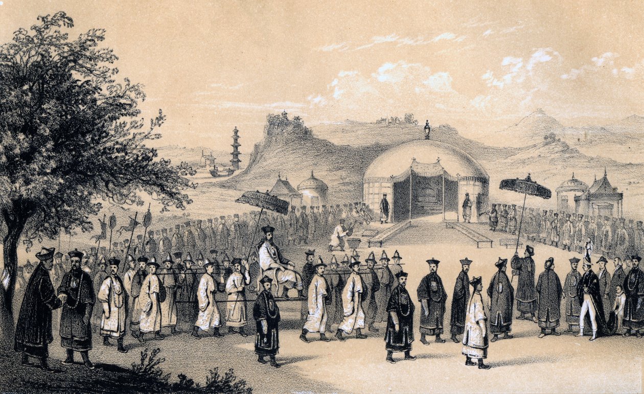 Aproximación del emperador de China para recibir al embajador británico, 1847 de James William Giles
