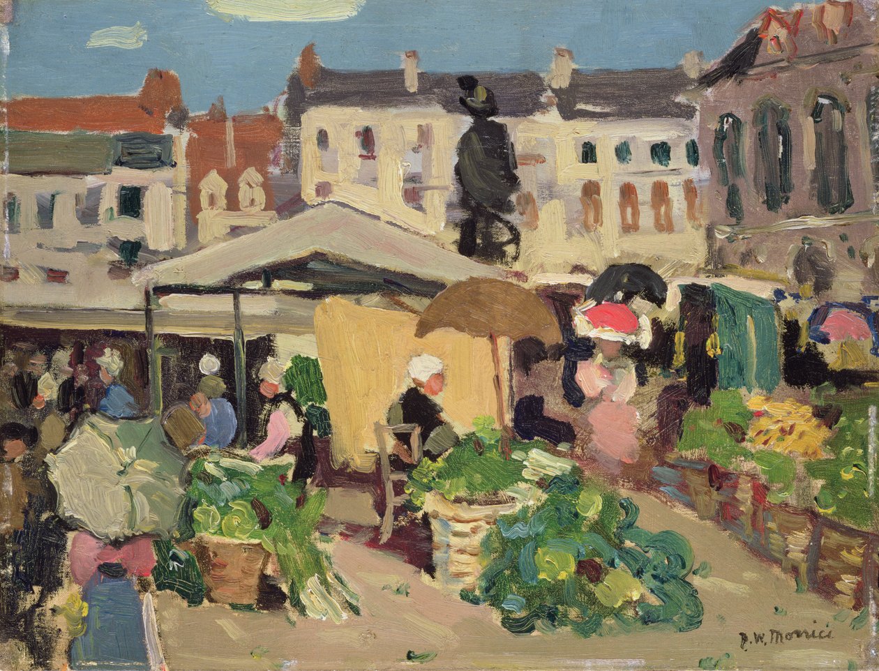 Escena de mercado de James Wilson Morrice