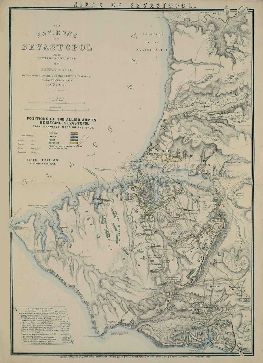 Mapa de los alrededores de Sebastopol, 1854 de James Wyld
