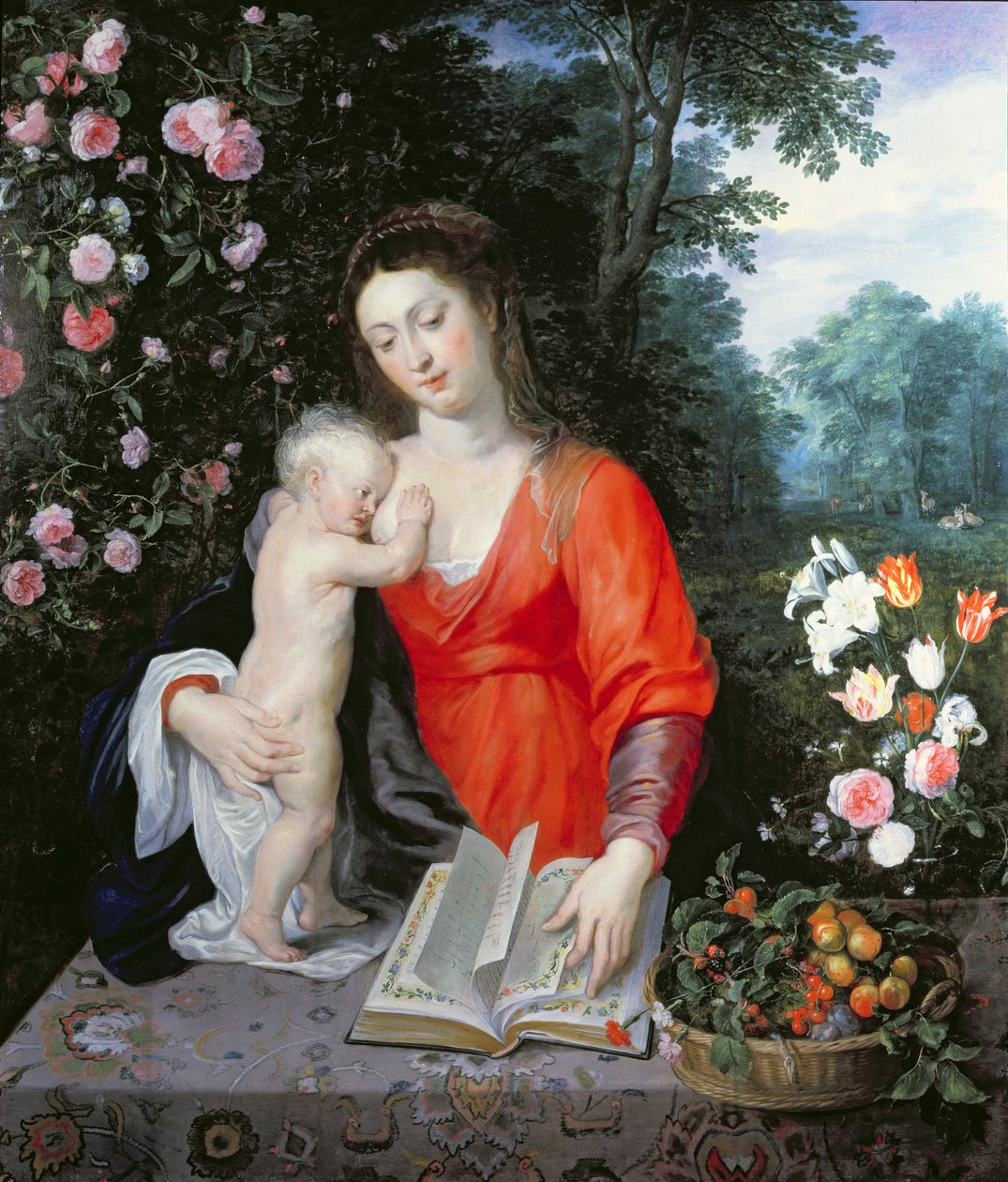 Virgen y Niño en un Paisaje de Peter Paul Rubens