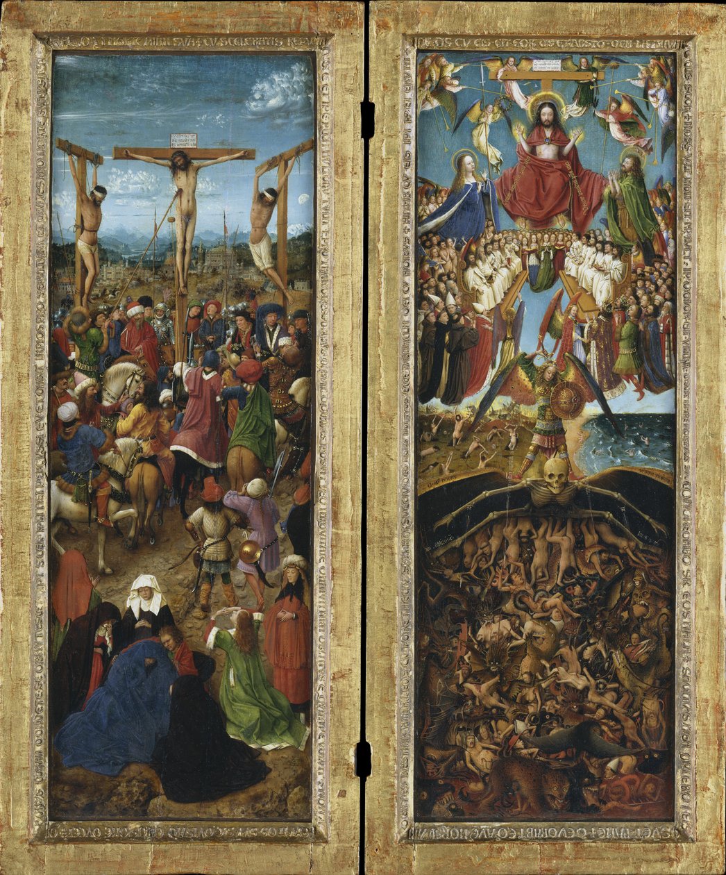 La Crucifixión; El Juicio Final, díptico de Jan van Eyck