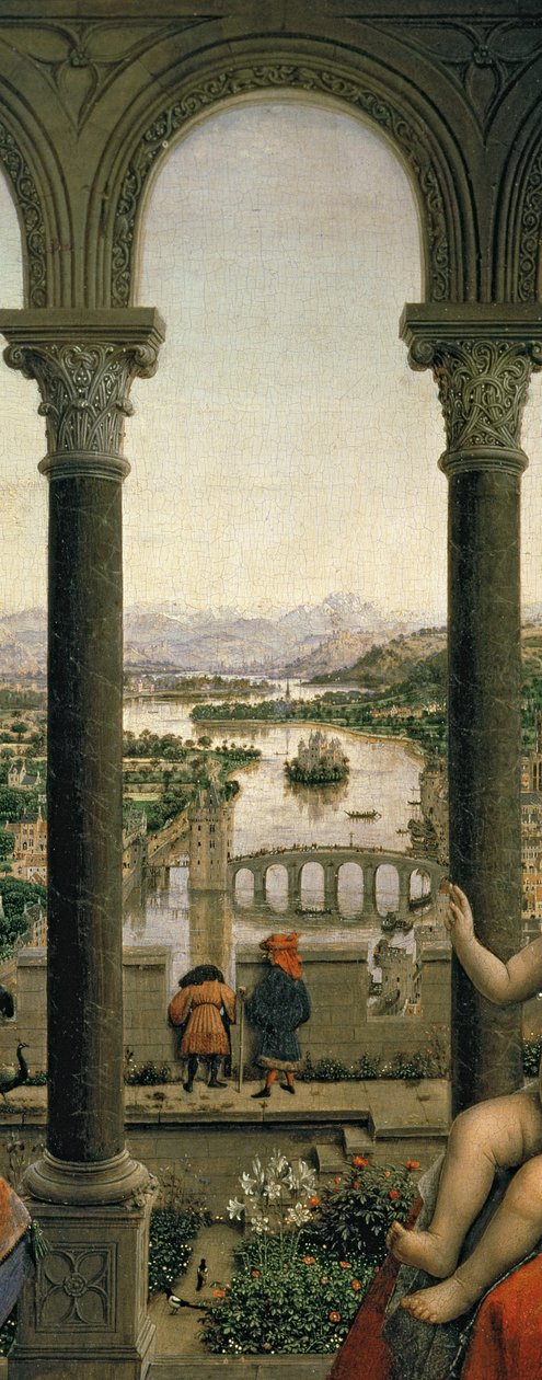 La Virgen del Canciller Rolin, c.1435 (detalle) de Jan van Eyck